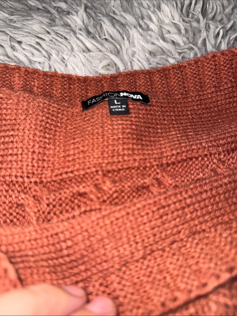 Fashion Nova Rust Ribbed Cable Knit Midi Skirt Set - Picture 3 of 6